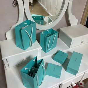 Group of Tiffany boxes and bags